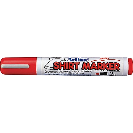 Markere pentru textile - T-Shirt marker ARTLINE, corp plastic, varf rotund 2.0mm - rosu