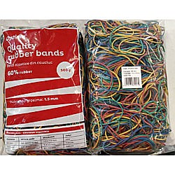 Elastice & Buretiere - Elastice pentru bani, 60% cauciuc, 500gr./punga, D 65, grosime 1.5mm x 1.5mm, Optima - culori asortate
