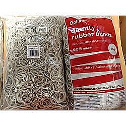 Elastice & Buretiere - Elastice pentru bani, 60% cauciuc, 1kg/punga, D 30, grosime 1.5mm x 1.5mm, Optima - albe