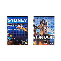 Produse din hartie - Caiet cu spirala, A4, 70 file, 70gsm, coperta carton 300gsm, design cities of the world - dictando