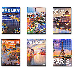 Produse din hartie - Caiet A4, 60 file, 80gsm, coperta carton 300gsm, design cities of the world - dictando