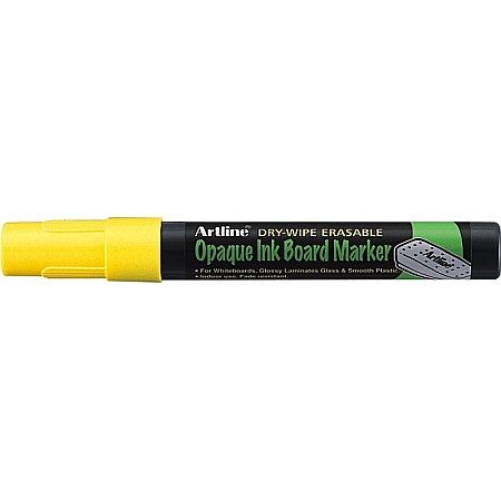 Markere pentru table si flipchart-uri - Marker cu cerneala opaca, ARTLINE, pentru table de scris, varf 2.0mm - galben fluorescent