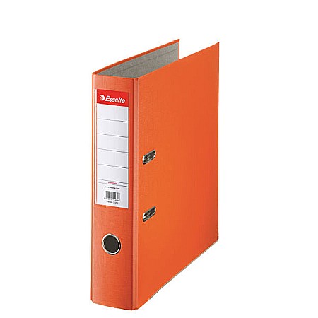 Biblioraft ESSELTE Economy, A4, plastifiat PP, margine metalica, 75 mm - portocaliu