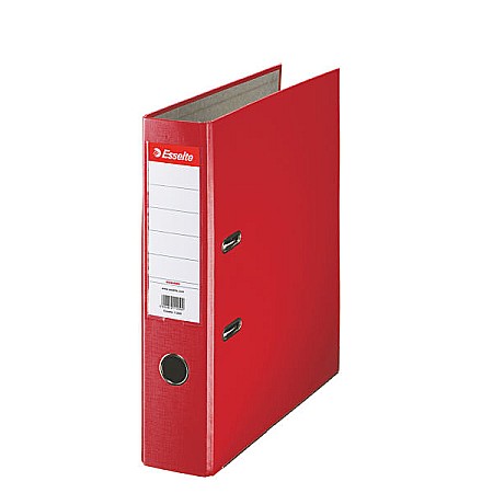 Biblioraft ESSELTE Economy, A4, plastifiat PP, margine metalica, 75 mm - rosu