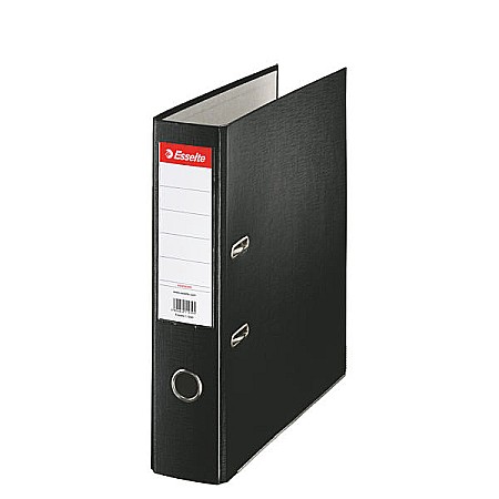 Biblioraft ESSELTE Economy, A4, plastifiat PP, margine metalica, 75 mm - negru