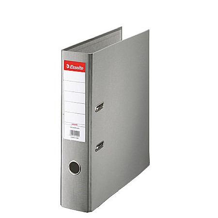 Organizare si arhivare - Biblioraft ESSELTE Economy, A4, plastifiat PP, margine metalica, 75 mm - gri