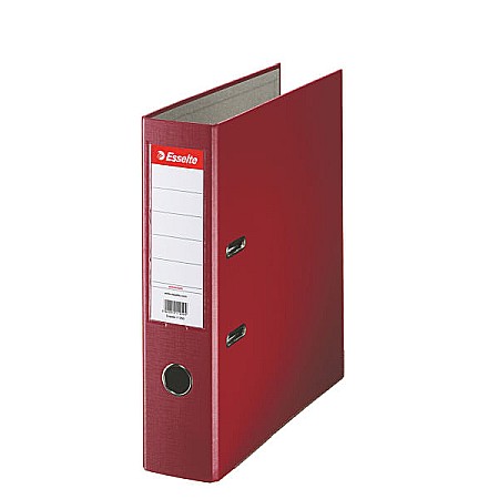 Organizare si arhivare - Biblioraft ESSELTE Economy, A4, plastifiat PP, margine metalica, 75 mm - visiniu