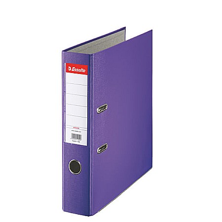 Biblioraft ESSELTE Economy, A4, plastifiat PP, margine metalica, 75 mm - mov