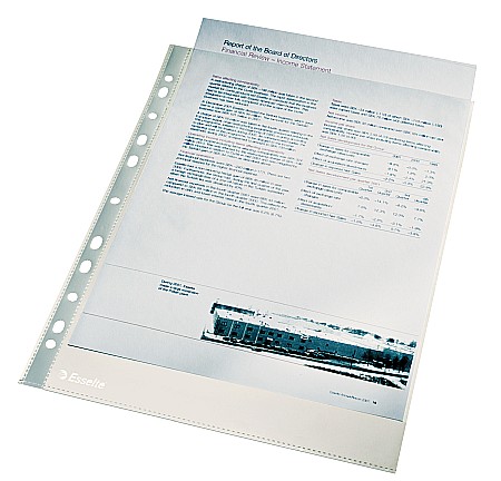 Folie protectie documente - Folie protectie ESSELTE, A4, cristal, 40 mic, 100 buc/set