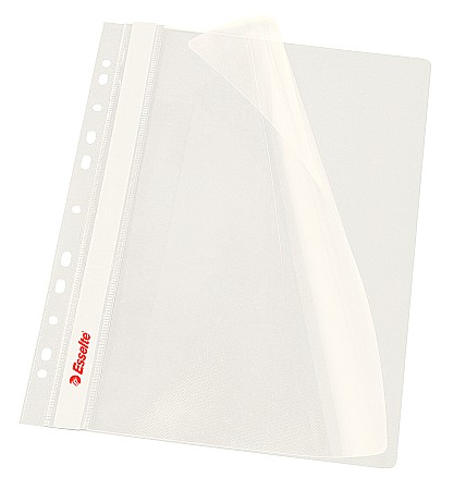 Dosare din plastic - Dosar PP, cu sina si multiperforatii, ESSELTE Vivida, A4, 10 buc/set - alb