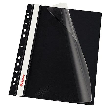 Dosare din plastic - Dosar PP, cu sina si multiperforatii, ESSELTE Vivida, A4, 10 buc/set - negru