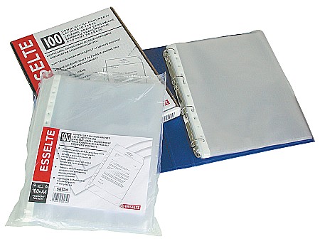 Folie protectie ESSELTE Economy, A4, 35 mic, 100 buc/set