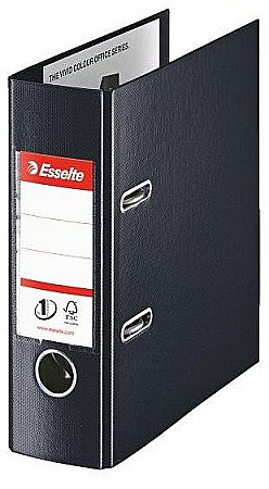 Biblioraft ESSELTE No. 1 Power, A5, plastifiat PP/PP, margine metalica, 75 mm - Vivida negru