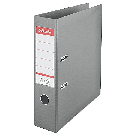 Organizare si arhivare - Biblioraft ESSELTE No. 1 Power, A4, plastifiat PP/PP, margine metalica, 75 mm - gri