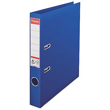 Biblioraft ESSELTE No. 1 Power, A4, plastifiat PP/PP, margine metalica, 50 mm - albastru
