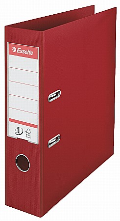 Organizare si arhivare - Biblioraft ESSELTE No. 1 Power, A4, plastifiat PP/PP, margine metalica, 75 mm - visiniu