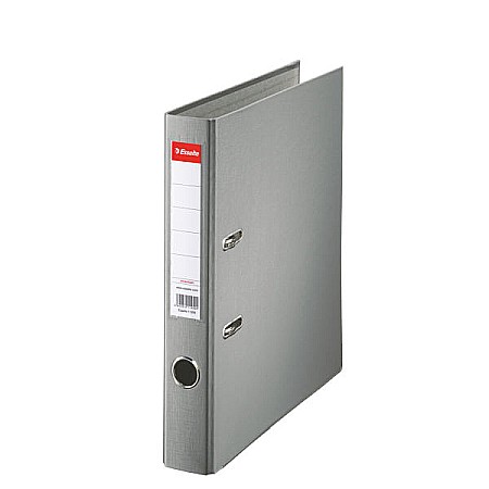 Biblioraft ESSELTE Economy, A4, plastifiat PP, margine metalica, 50 mm - gri