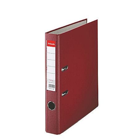 Organizare si arhivare - Biblioraft ESSELTE Economy, A4, plastifiat PP, margine metalica, 50 mm - visiniu