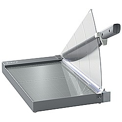 Ghilotine manuale de birou - Ghilotina LEITZ Office Pro Precision, A4 MAXI, 25 coli, indicator laser inclus, gri