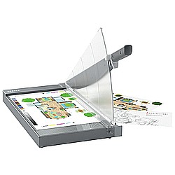 Ghilotine manuale de birou - Ghilotina LEITZ Office Pro Precision, A3, 25 coli, indicator laser inclus, gri