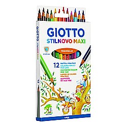 Creioane colorate - Creioane colorate 12 culori/cutie, GIOTTO Stilnovo Maxi