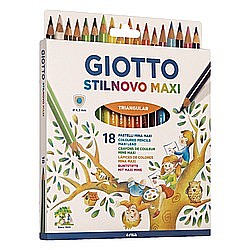 Creioane colorate - Creioane colorate 18 culori/cutie, GIOTTO Stilnovo Maxi