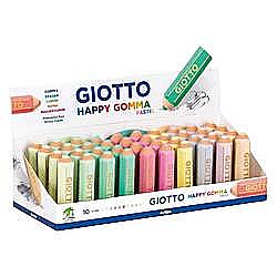 Radiere - Radiera in forma de creion colorat pastel, 65mm x D15mm, GIOTTO Happy Gomma