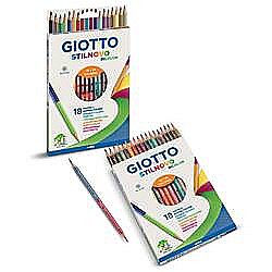 Creioane colorate - Creioane colorate, cutie carton, 12 culori/cutie, GIOTTO Stilnovo Bicolor