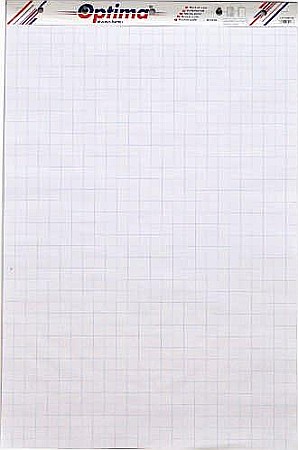 Flipchart-uri si hartie flipchart - Rezerva hrtie pentru flipchart, 50coli/top, 90g/mp, (velin/caroiata - cu microperforatii) Optima