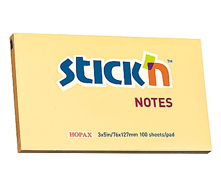 Produse din hartie - Notes autoadeziv 76 x 127 mm, 100 file, Stick"n - portocaliu pastel
