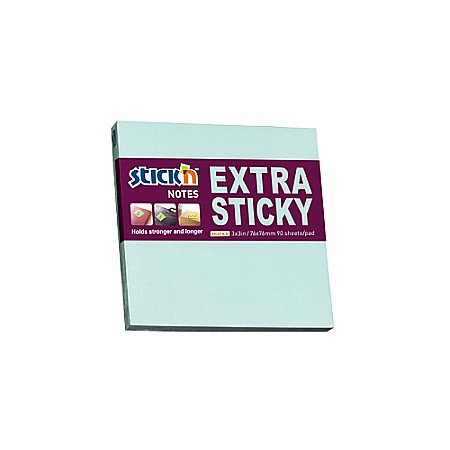 Notesuri  adezive - Notes autoadeziv extra-sticky 76 x 76mm, 90 file, Stick"n - albastru pastel