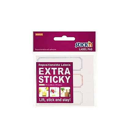 Notesuri  adezive - Notes autoadeziv extra-sticky 25 x 88mm, 3 x 30 file, Stick"n - alb