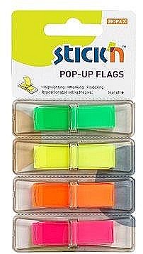 Indecsi si separatoare - Film index autoadeziv 45 x 12mm, 4 x 40 file/set, cu dispenser, Stick"n Pop-up - V/G/P/R