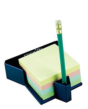 Cuburi din hartie - Cub autoadeziv cu suport, 76 x 76 mm, 400 file, Stick"n - 4 culori pastel