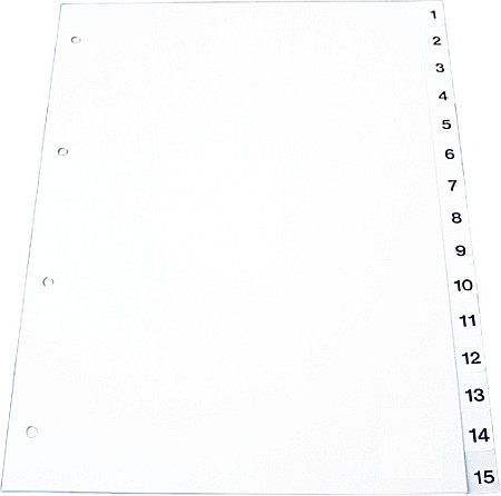Index plastic gri, numeric 1-10, A4, 120 microni, Optima