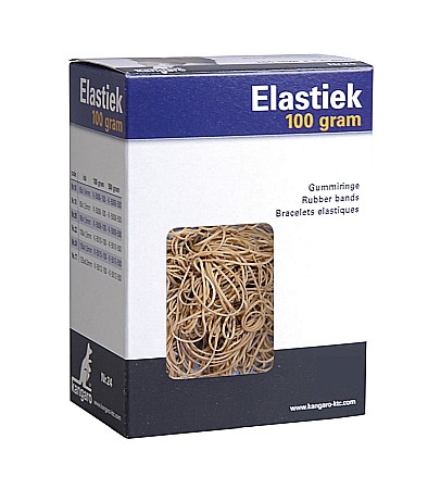 Elastice & Buretiere - Elastice pentru bani, 100g/cutie, D 120 x 8mm, KANGARO