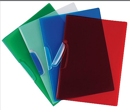 Dosare din plastic - Dosar din plastic cu clema pivotanta, Q-Connect - verde transparent