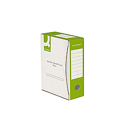 Cutii de arhivare - Cutie arhivare 100mm, 100x339x298mm, carton 400gsm, Q-Connect - alb/verde