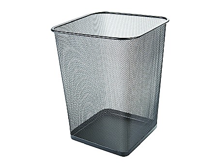 Cosuri hartii - Cos metalic Mesh, pentru hartii, 18 litri, forma patrata, Q-Connect - negru