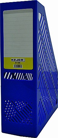 Suporti pentru cataloage - Suport vertical plastic pentru cataloage, 75mm, KEJEA - albastru