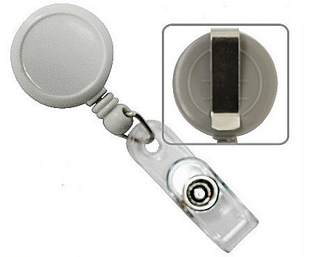 Ecusoane si accesorii - Dispozitiv cu snur retractabil pt. legitimatii, rotund-D20mm, clips curea, KEJEA - culori asortate