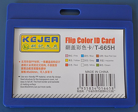 Suport PP tip flip, pentru carduri, 85 x 55mm, orizontal, 5 buc/set, KEJEA - bleumarin