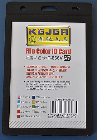 Sisteme de afisare - Suport PP tip flip, pentru carduri, 74 x 105mm, orizontal, 5 buc/set, KEJEA - negru