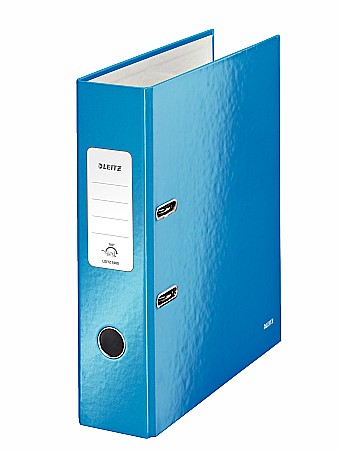 Biblioraft LEITZ 180 Wow, A4, 85mm, carton laminat - albastru metalizat