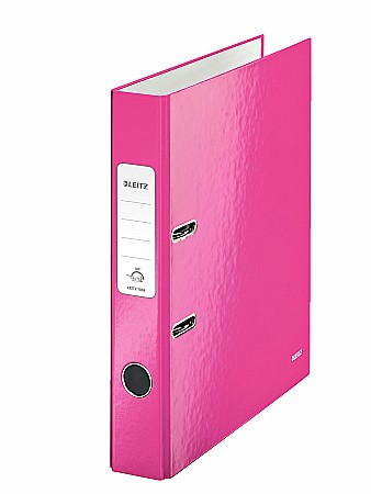 Biblioraft LEITZ 180 Wow, A4, 50mm, carton laminat - roz metalizat