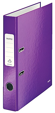 Bibliorafturi - Biblioraft LEITZ 180 Wow, A4, 50mm, carton laminat - mov metalizat