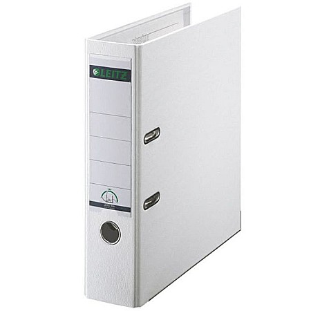 Organizare si arhivare - Biblioraft LEITZ 180, A4, plastifiat PP, margine metalica 80 mm - alb