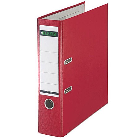 Organizare si arhivare - Biblioraft LEITZ 180, A4, plastifiat PP, margine metalica 80 mm - rosu