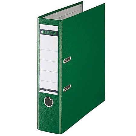 Organizare si arhivare - Biblioraft LEITZ 180, A4, plastifiat PP, margine metalica 80 mm - verde