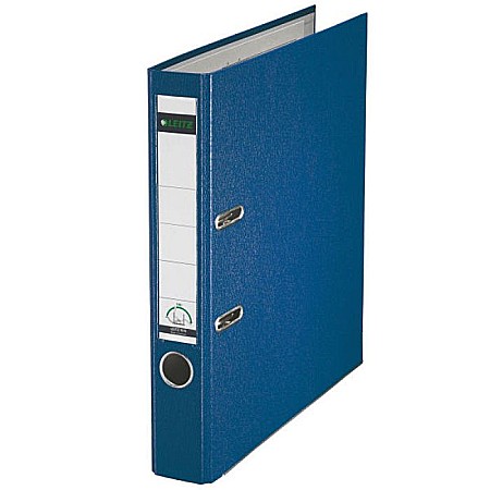 Bibliorafturi - Biblioraft LEITZ 180, A4, plastifiat PP, margine metalica 52 mm - albastru